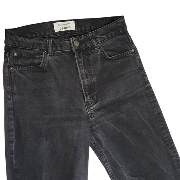 Reformation Jeans 26×28 Black Wash Straight Leg - Picture 6 of 16
